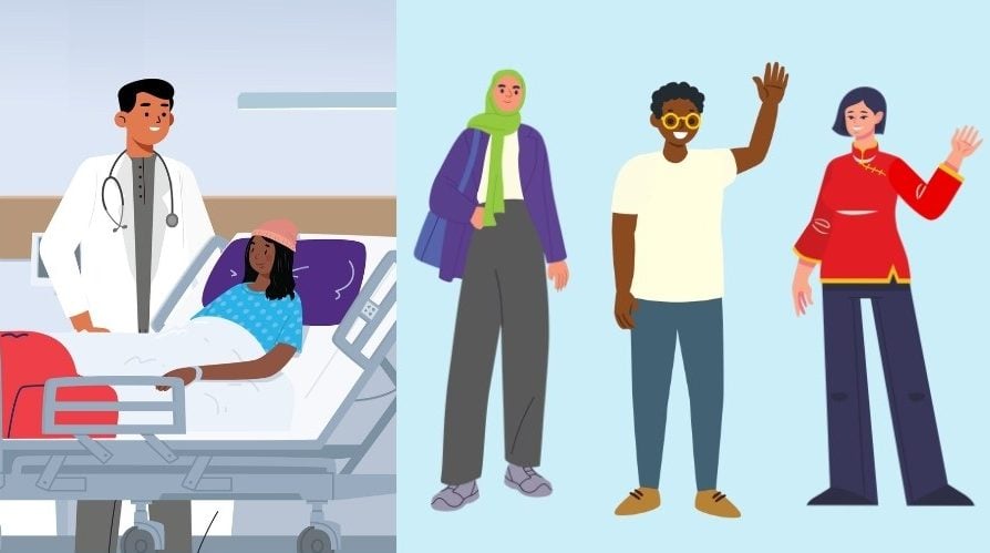 Cancer Hub graphic. Cancer Hub is offering support in 10 languages.