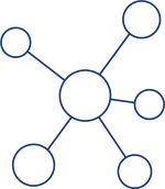 Cancer support networks icon blue